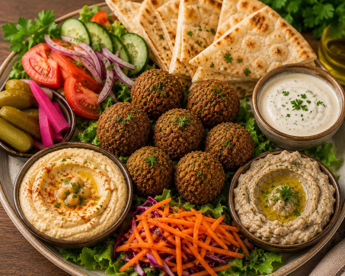 Falafel Deluxe Platter